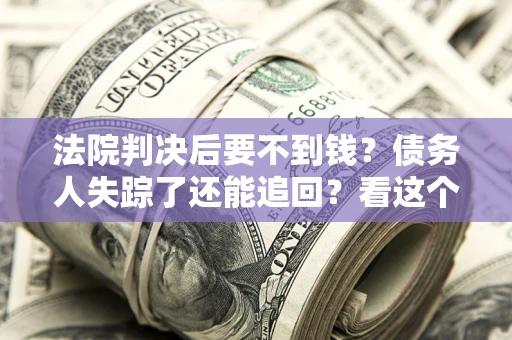 武汉法院判决后要不到钱？债务人失踪了还能追回？看这个方法！