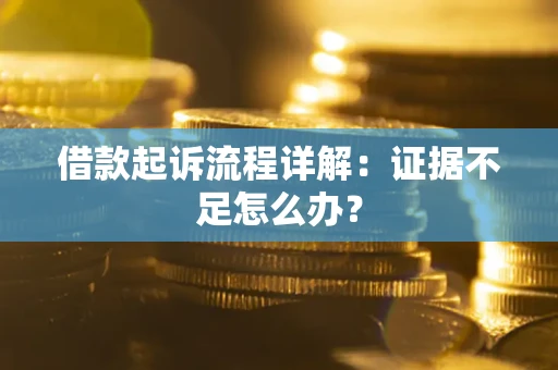 武汉借款起诉流程详解：证据不足怎么办？