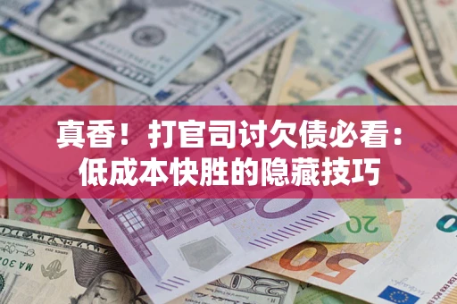 武汉真香！打官司讨欠债必看：低成本快胜的隐藏技巧