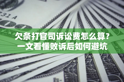 武汉欠条打官司诉讼费怎么算？一文看懂败诉后如何避坑